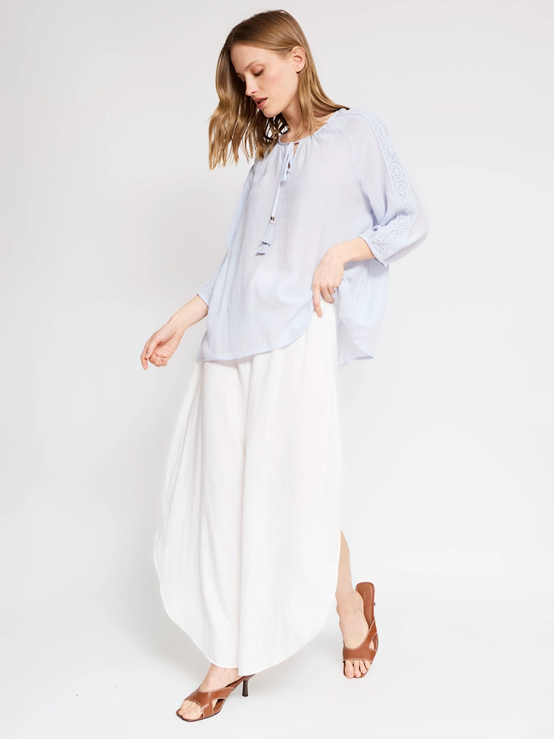 BLUSA MUJER AZIZ MANGA 3/4 MACRAMÉ - 4