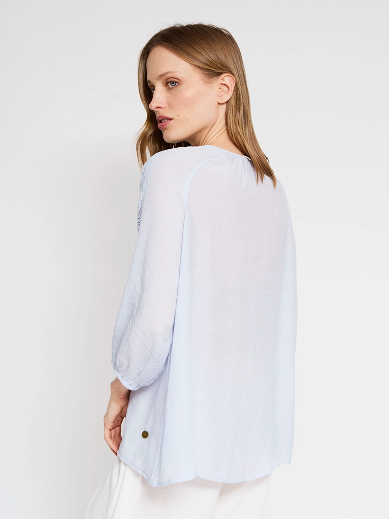 BLUSA MUJER AZIZ MANGA 3/4 MACRAMÉ - 2