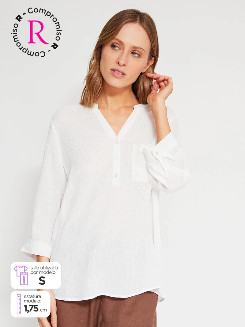 BLUSA MUJER AZIZ MANGA 3/4 MAO - 1