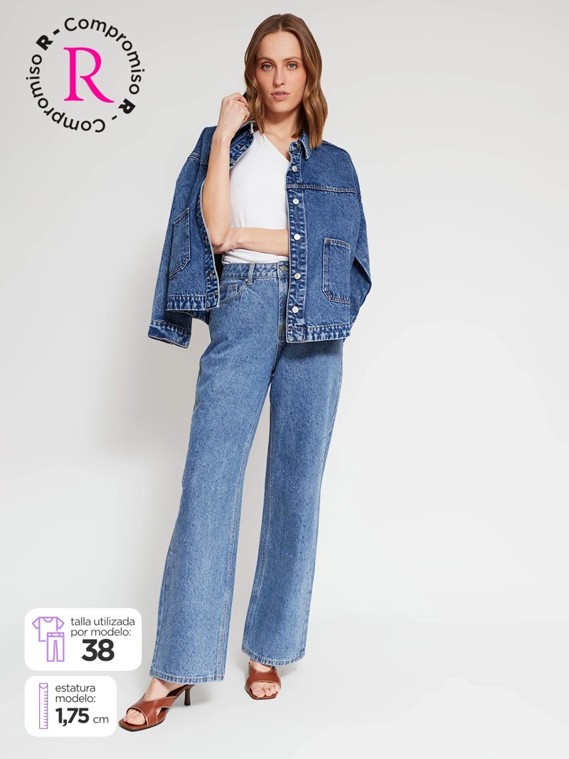 JEANS MUJER MARQUIS ALGODÓN RECTO BRILLOS - 1