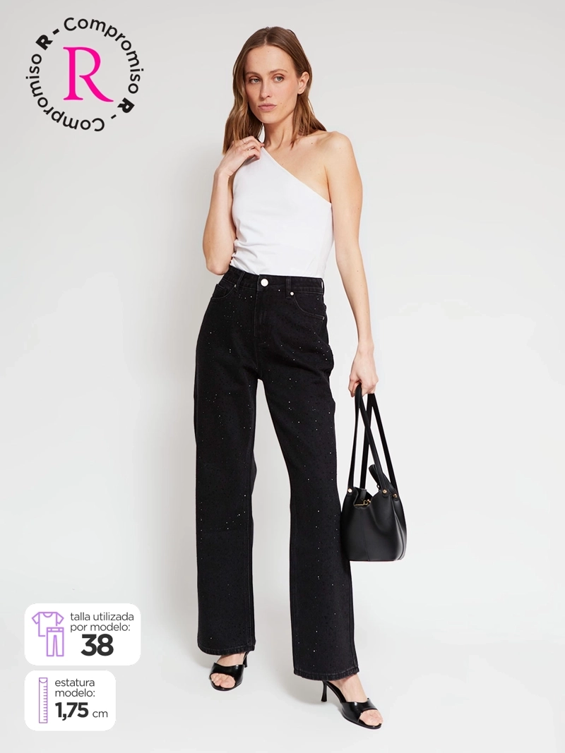 JEANS MUJER MARQUIS ALGODÓN RECTO BRILLOS - 1