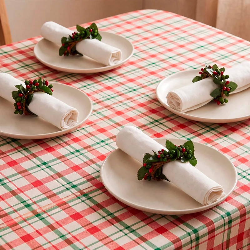 SET X4 PORTA SERVILLETAS RIPLEY HOME CORONA NAVIDAD VERDE