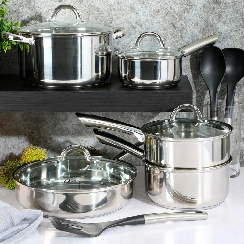 BATERÍA DE COCINA OSTER SANGERFIELD ACERO ANTIAHDERENTE 12 PZS - 1