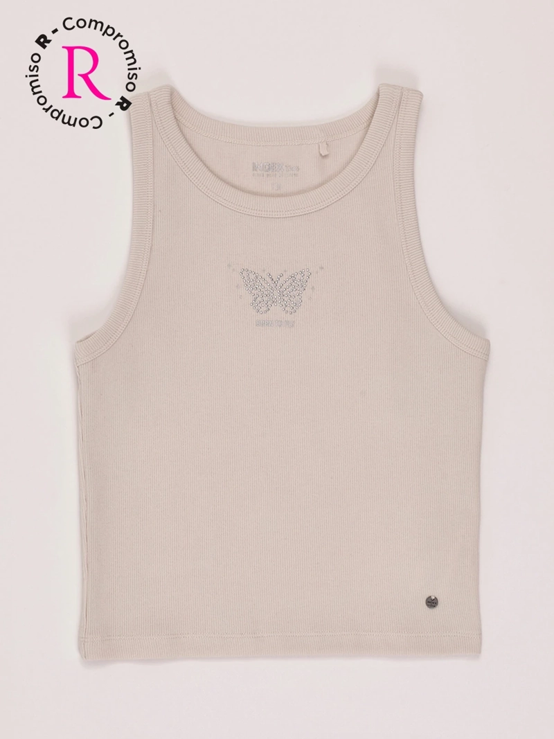 POLERA NIÑA INDEX TEEN ALGODÓN SIN MANGAS TACHAS