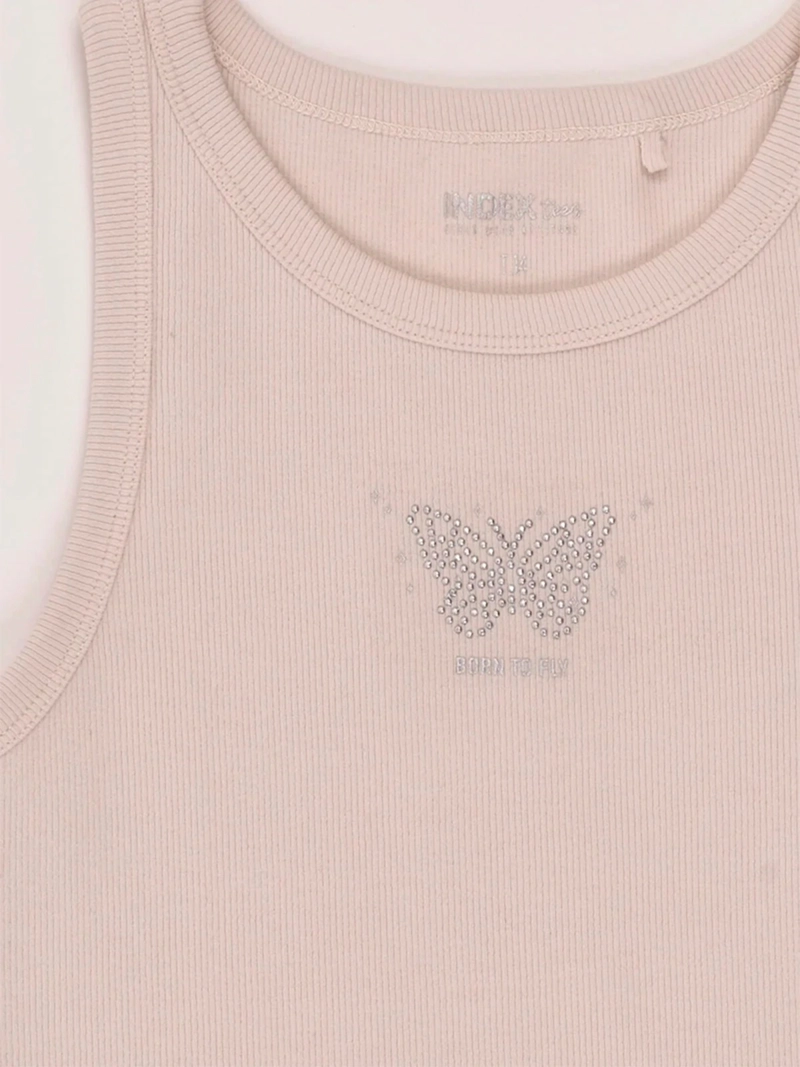 POLERA NIÑA INDEX TEEN ALGODÓN SIN MANGAS TACHAS - 5