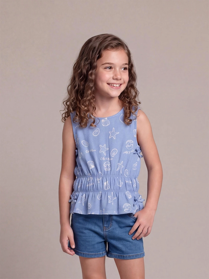 BLUSA NIÑA HARVEST SIN MANGAS LAZOS - 1
