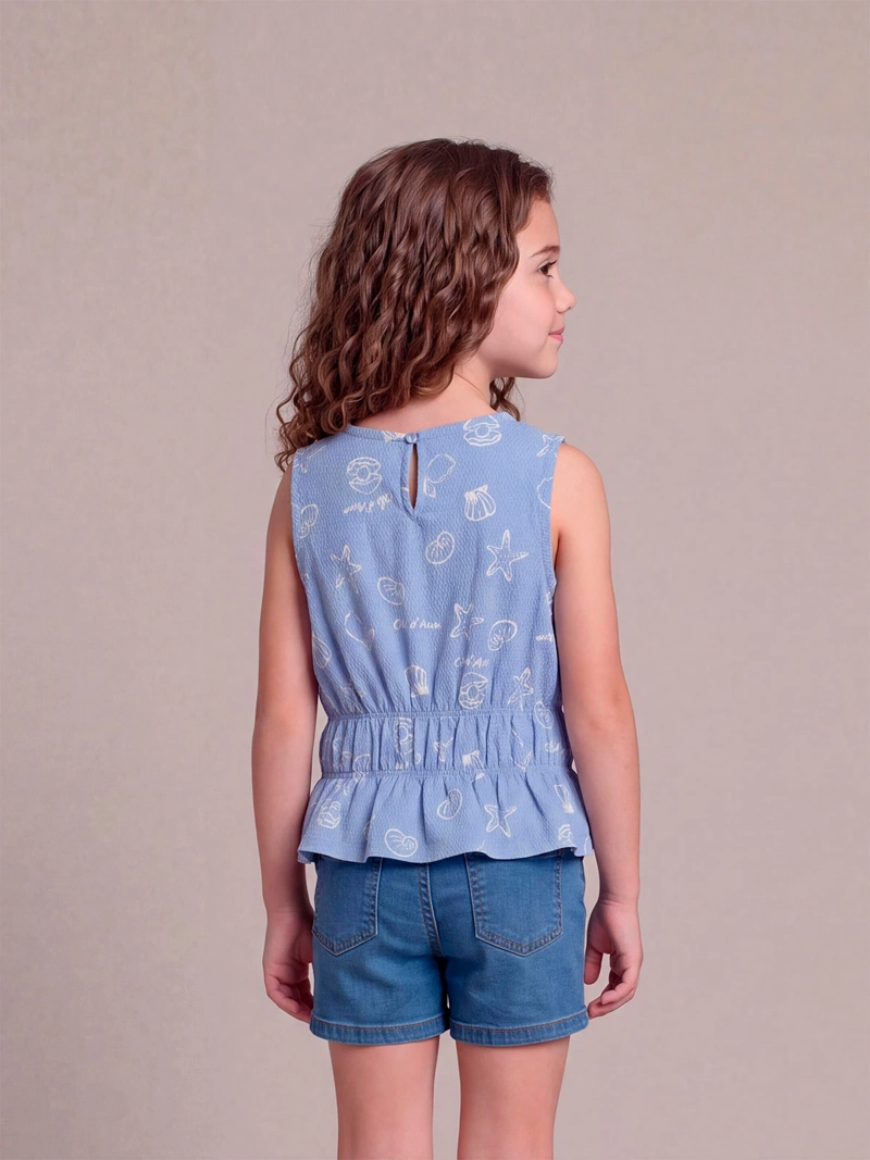 BLUSA NIÑA HARVEST SIN MANGAS LAZOS - 2