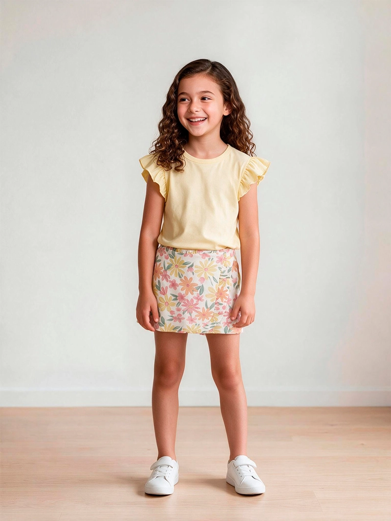 FALDA SHORT NIÑA HARVEST ALGODÓN  - 1