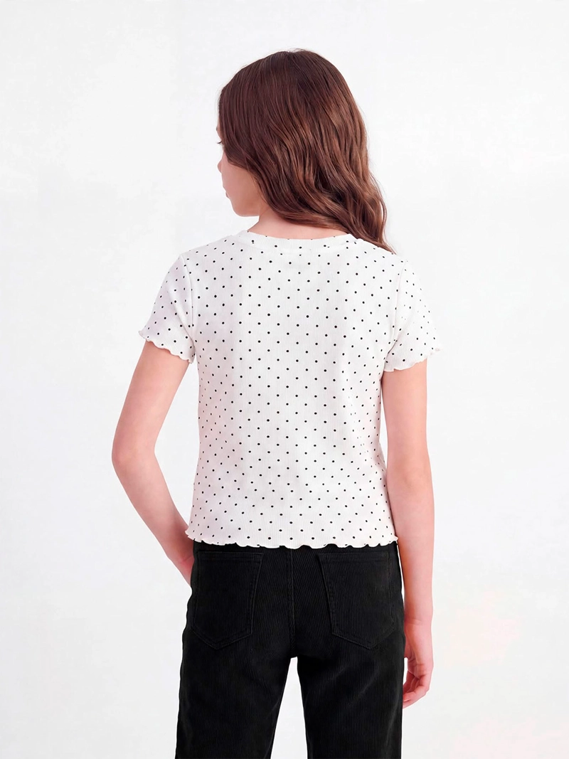 POLERA NIÑA INDEX TEEN ALGODÓN MANGA CORTA RIB PRINT - 2