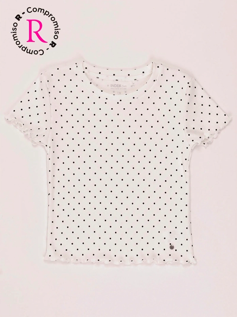 POLERA NIÑA INDEX TEEN ALGODÓN MANGA CORTA RIB PRINT - 3