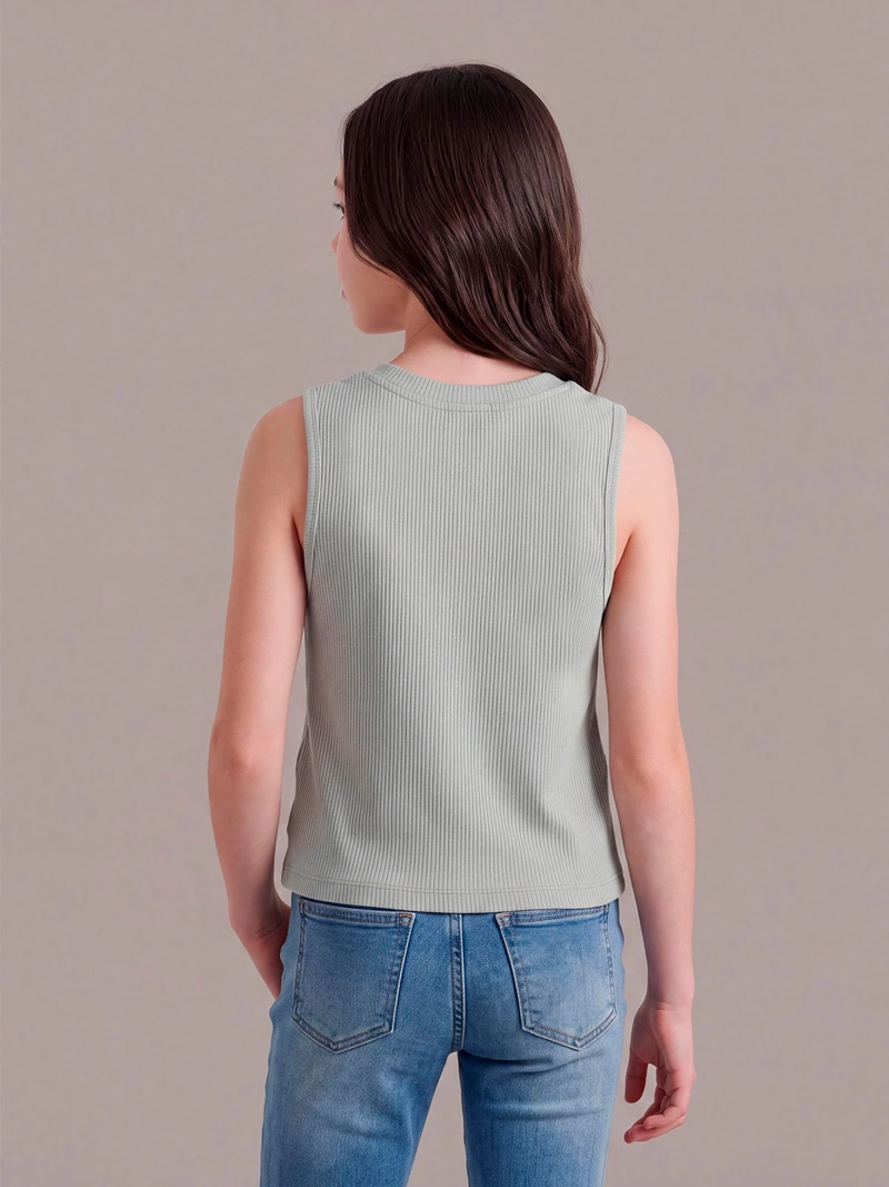 POLERA NIÑA INDEX TEEN ALGODÓN SIN MANGAS PRETINA CRUZADA - 2