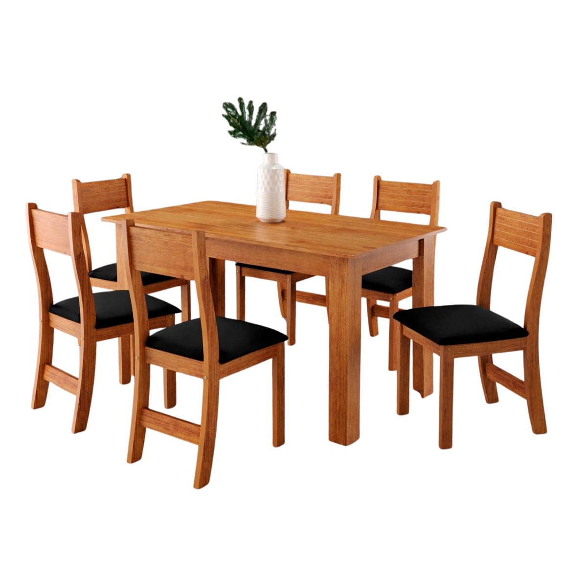 JUEGO DE COMEDOR ALTAVISION VIOLETA 6 SILLAS NEGRO/MIEL - 2
