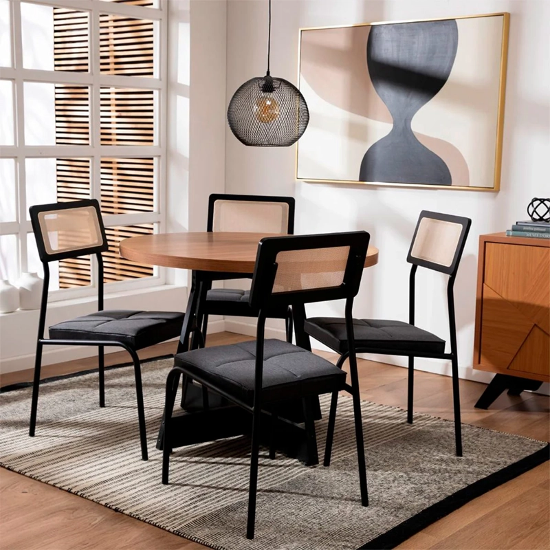 MESA COMEDOR ROCA CAPITOLIO CANELA/NEGRO - 1