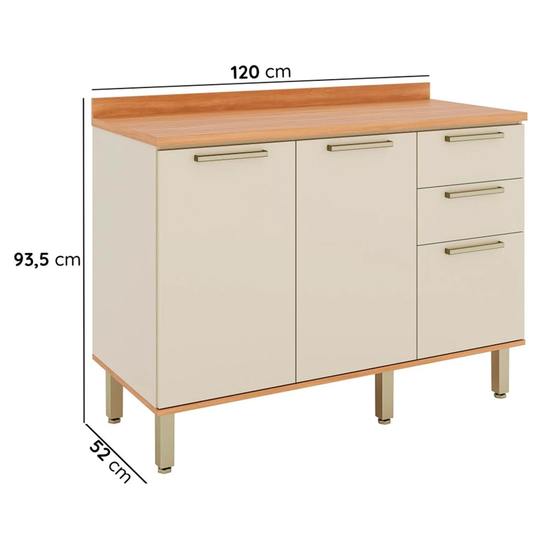 MUEBLE DE COCINA ROCA CASTAÑA 4 MÓDULOS CANELA/ARENA - 8