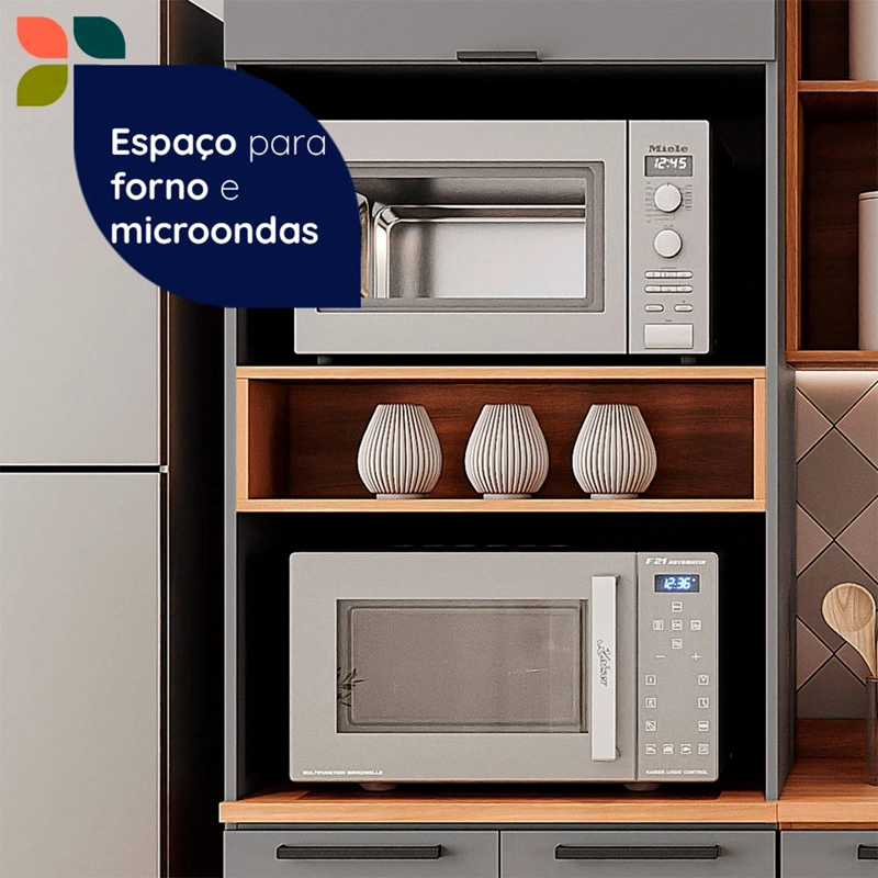 MUEBLE DE COCINA ROCA CASTAÑA 4 MÓDULOS CANELA/CENIZA - 11
