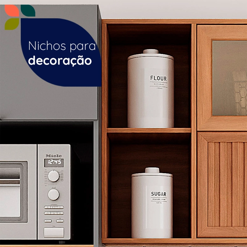 MUEBLE DE COCINA ROCA CASTAÑA 4 MÓDULOS CANELA/CENIZA - 6