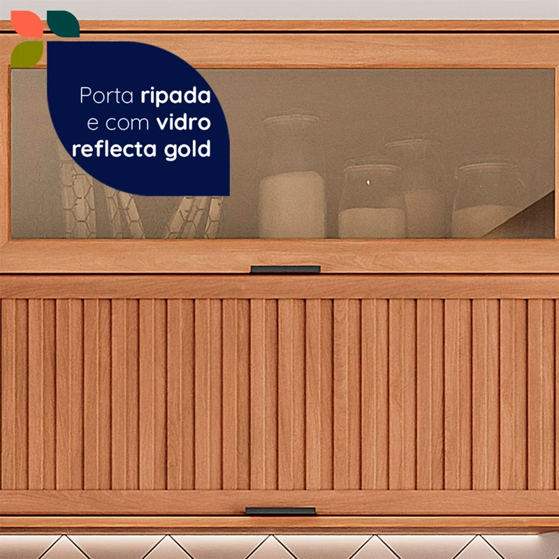MUEBLE DE COCINA ROCA CASTAÑA 4 MÓDULOS CANELA/CENIZA - 7