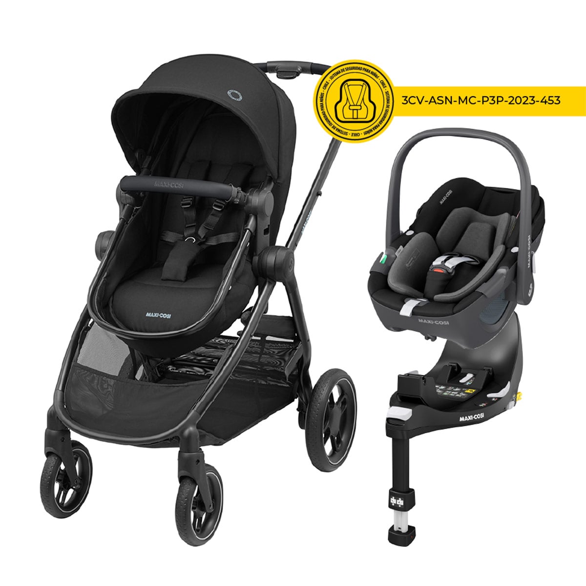 COCHE TRAVEL SYSTEM INFANTI ZELIA 3 + PEBBLE 360° + FAMILY FIX BLACK - 1