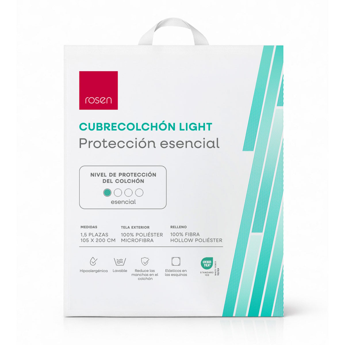 CUBRECOLCHÓN ROSEN NEW LIGHT MICROFIBRA 1.5 PLAZAS - 4