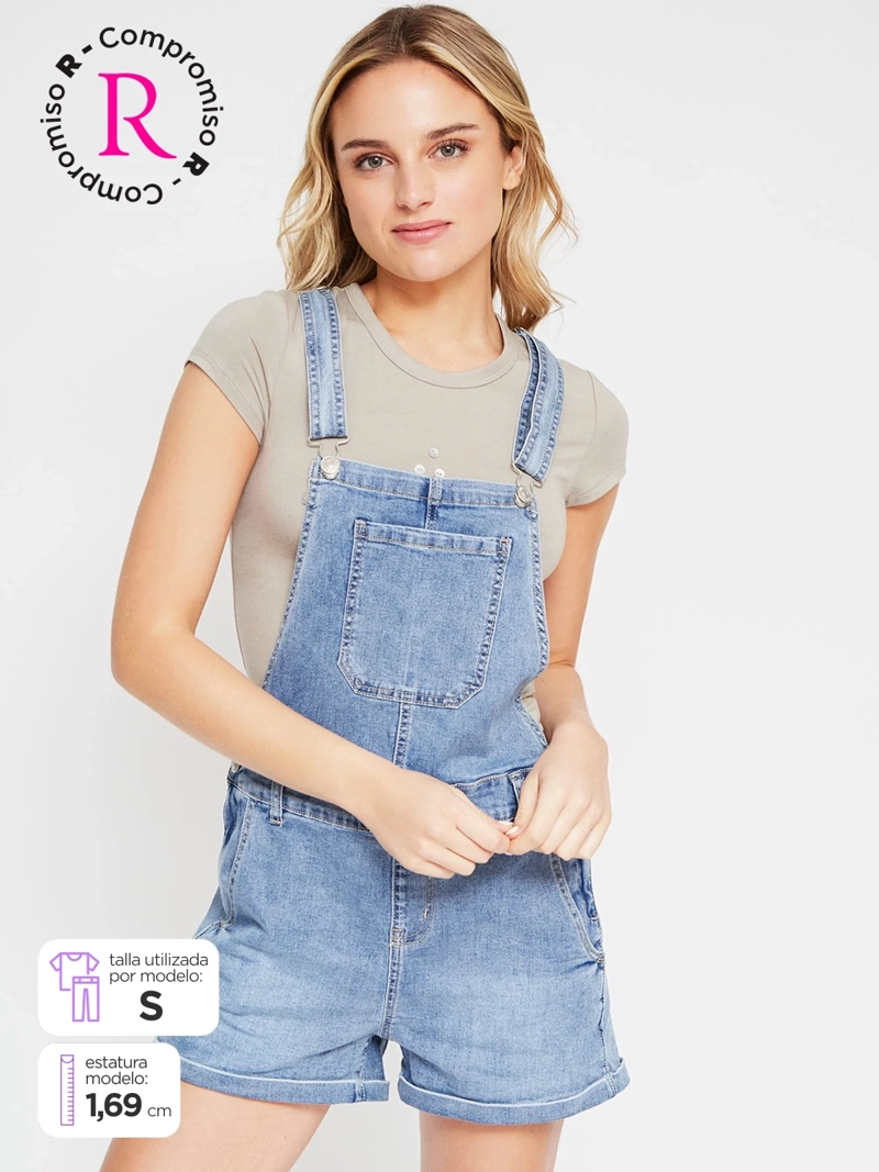 JARDINERA MUJER INDEX ALGODÓN CORTA DENIM