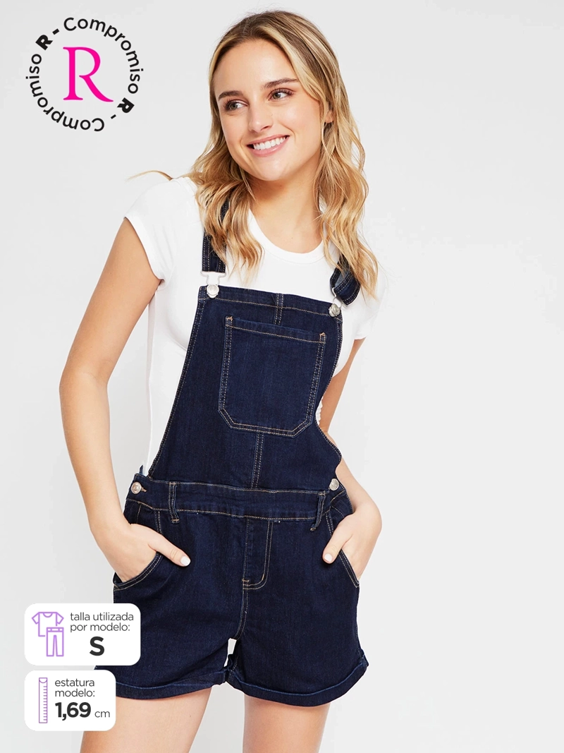 JARDINERA MUJER INDEX ALGODÓN CORTA DENIM