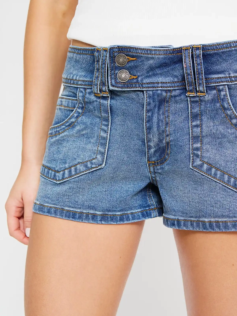 SHORT MUJER INDEX ALGODÓN DENIM TIRO BAJO - 4