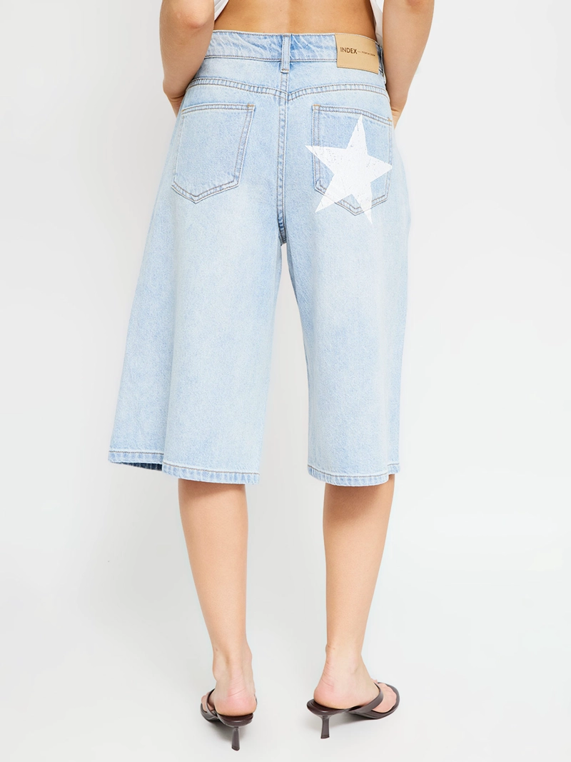 SHORT MUJER INDEX ALGODÓN LARGO DENIM - 3