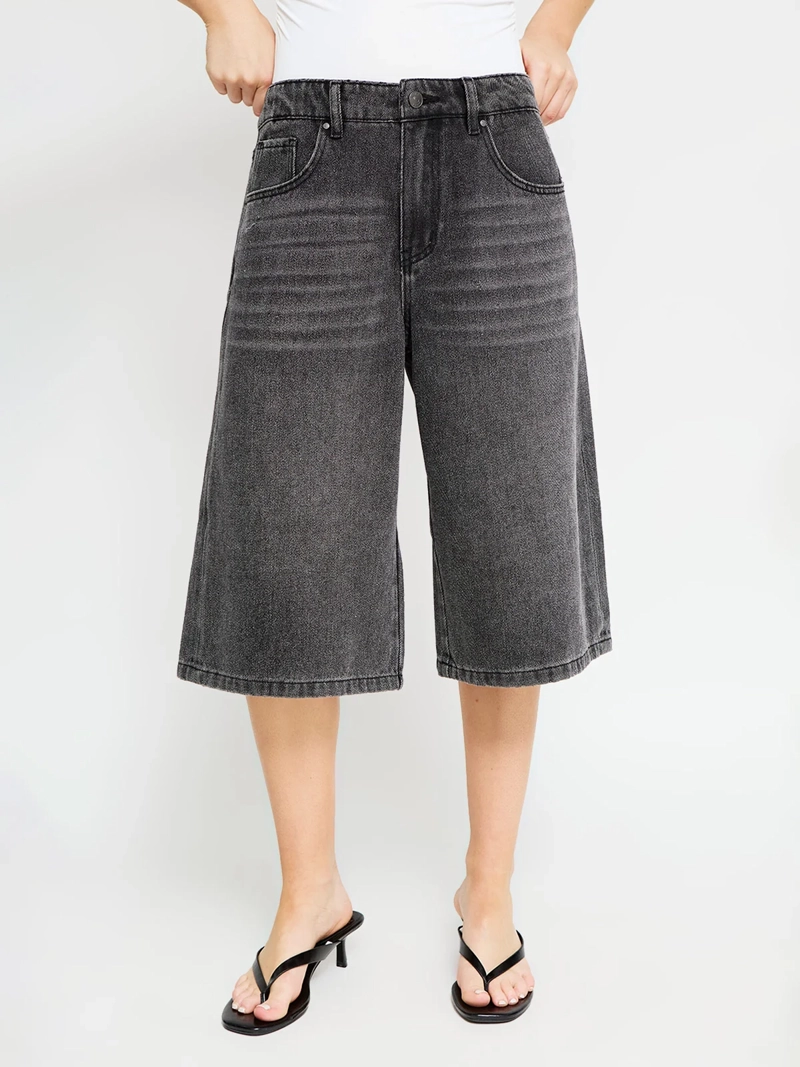 SHORT MUJER INDEX ALGODÓN LARGO DENIM - 2