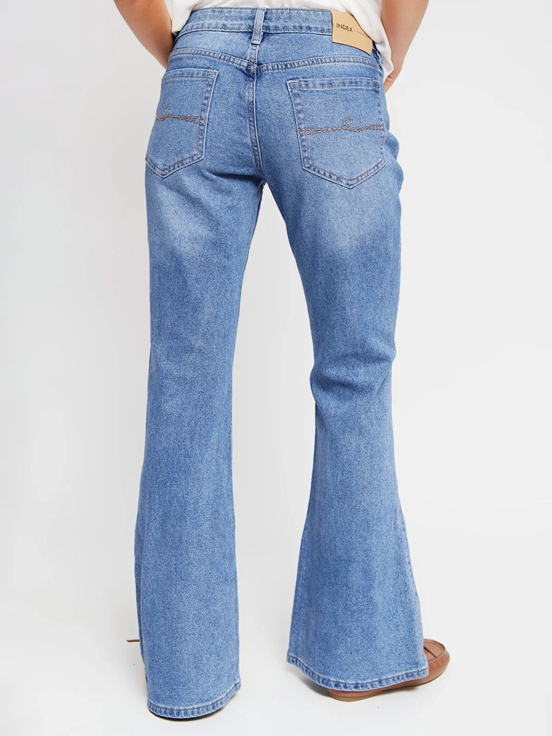 JEANS MUJER INDEX ALGODÓN FLARE TIRO BAJO - 3