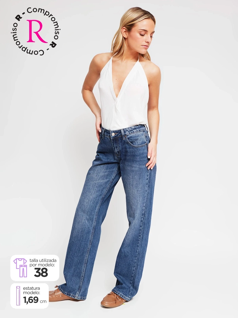 JEANS MUJER INDEX ALGODÓN RECTO TIRO BAJO - 1