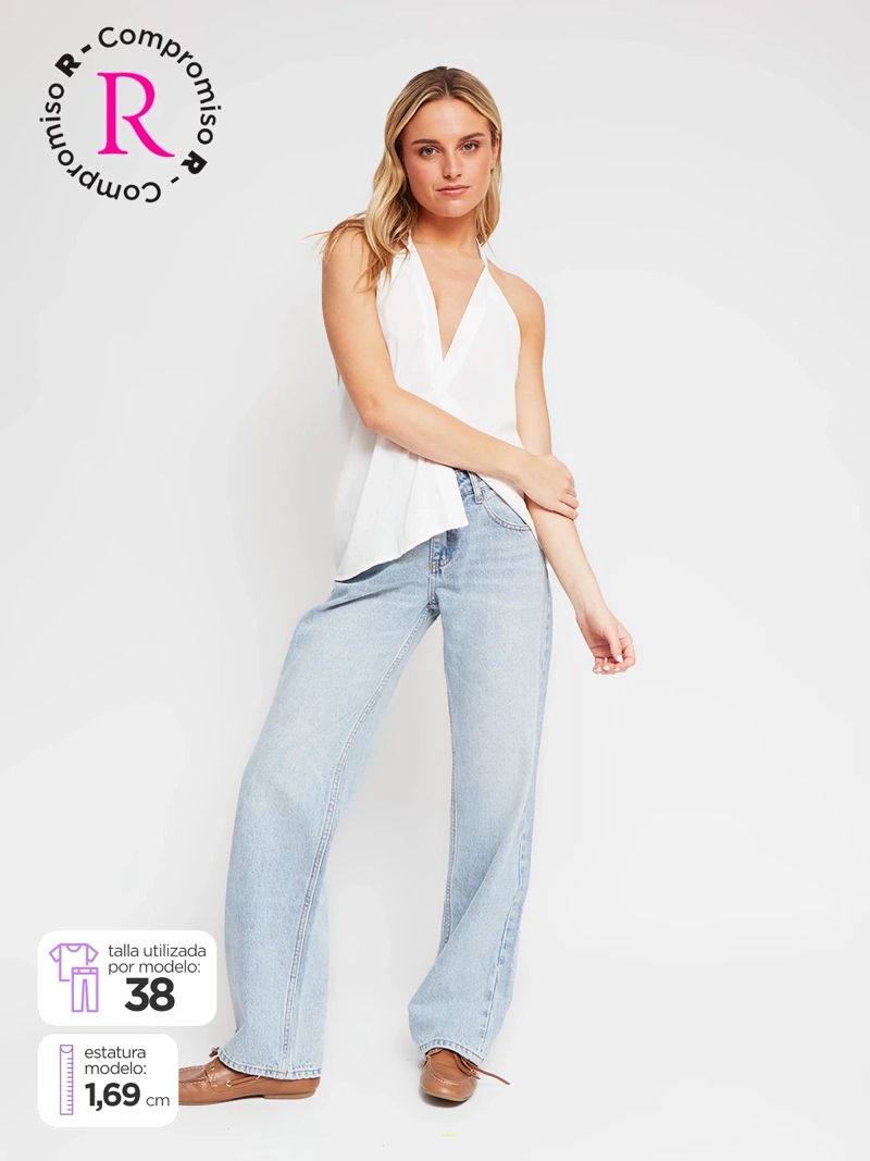 JEANS MUJER INDEX ALGODÓN RECTO TIRO BAJO - 1