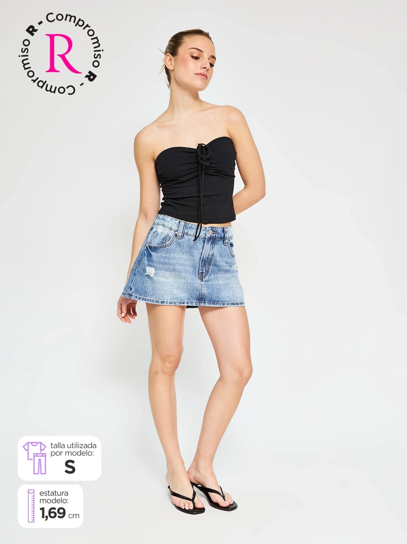 FALDA SHORT MUJER INDEX ALGODÓN DENIM