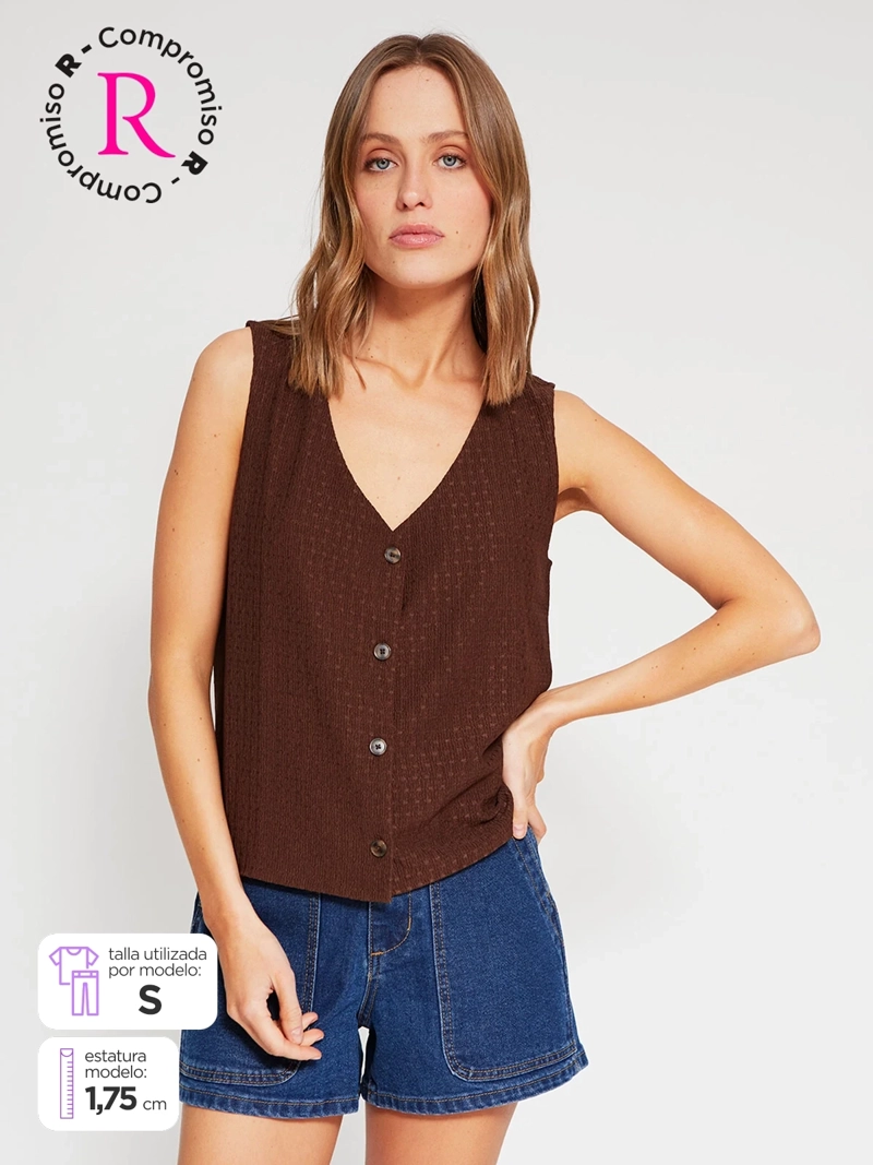 POLERA MUJER REGATTA MANGA CORTA TEJIDO