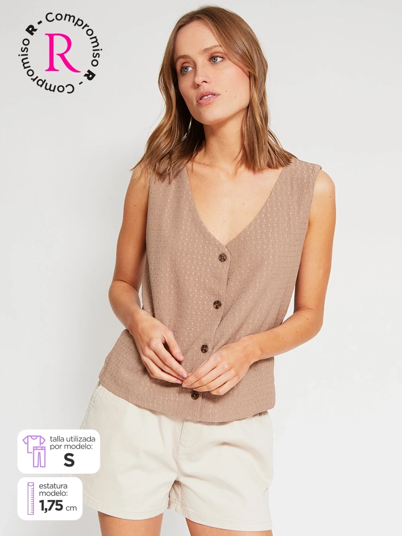 POLERA MUJER REGATTA MANGA CORTA TEJIDO