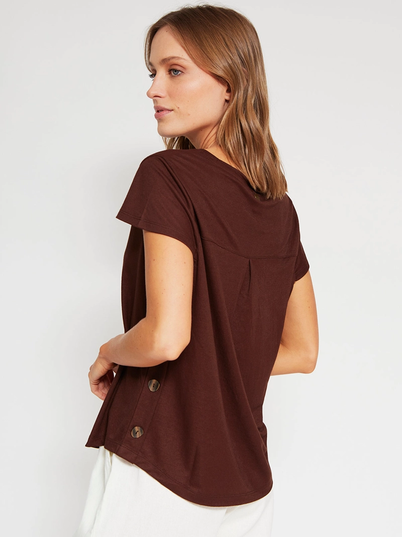 POLERA MUJER REGATTA CUELLO REDONDO MANGA CORTA BOTONES - 2