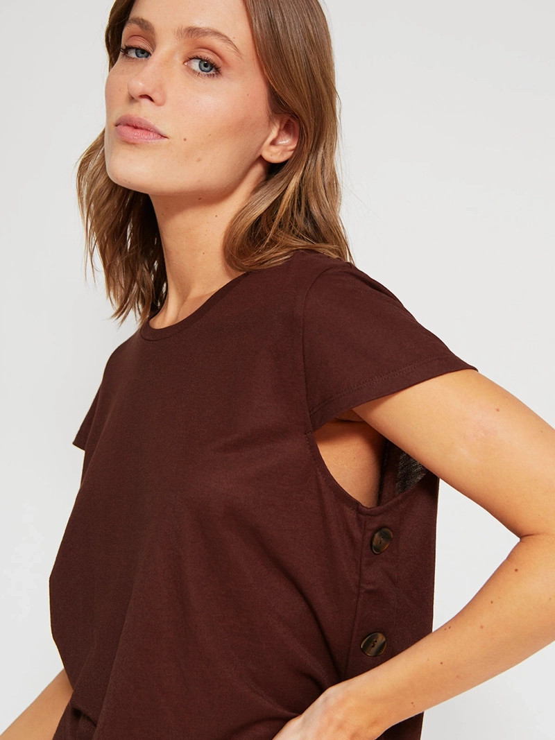 POLERA MUJER REGATTA CUELLO REDONDO MANGA CORTA BOTONES - 3