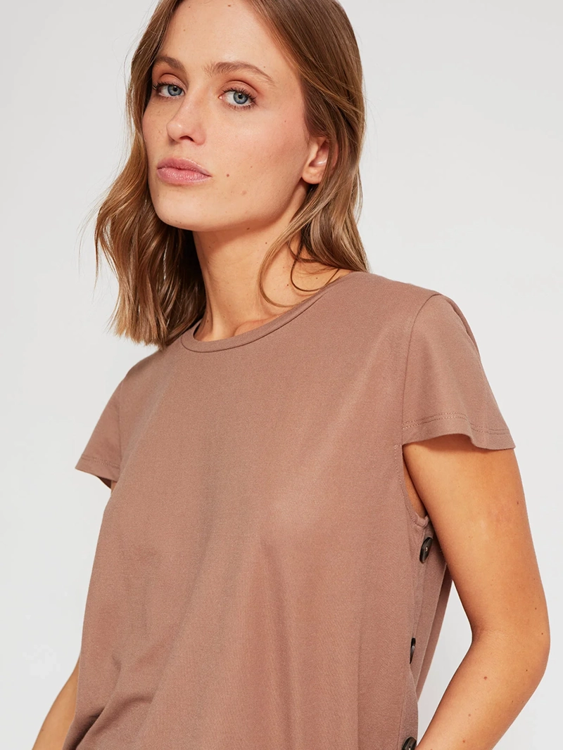 POLERA MUJER REGATTA CUELLO REDONDO MANGA CORTA BOTONES - 3