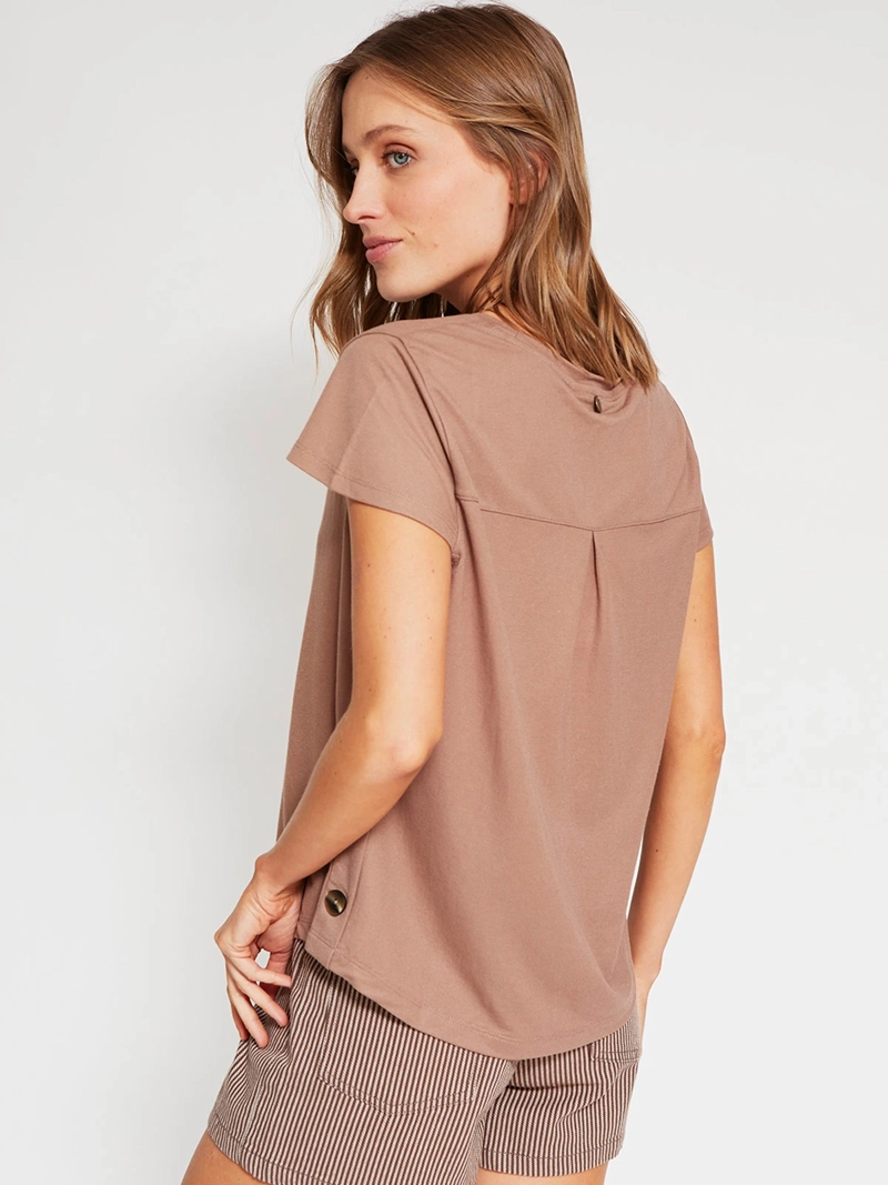 POLERA MUJER REGATTA CUELLO REDONDO MANGA CORTA BOTONES - 2
