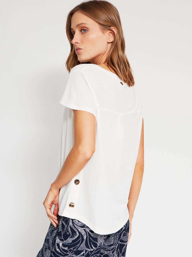 POLERA MUJER REGATTA CUELLO REDONDO MANGA CORTA BOTONES - 2