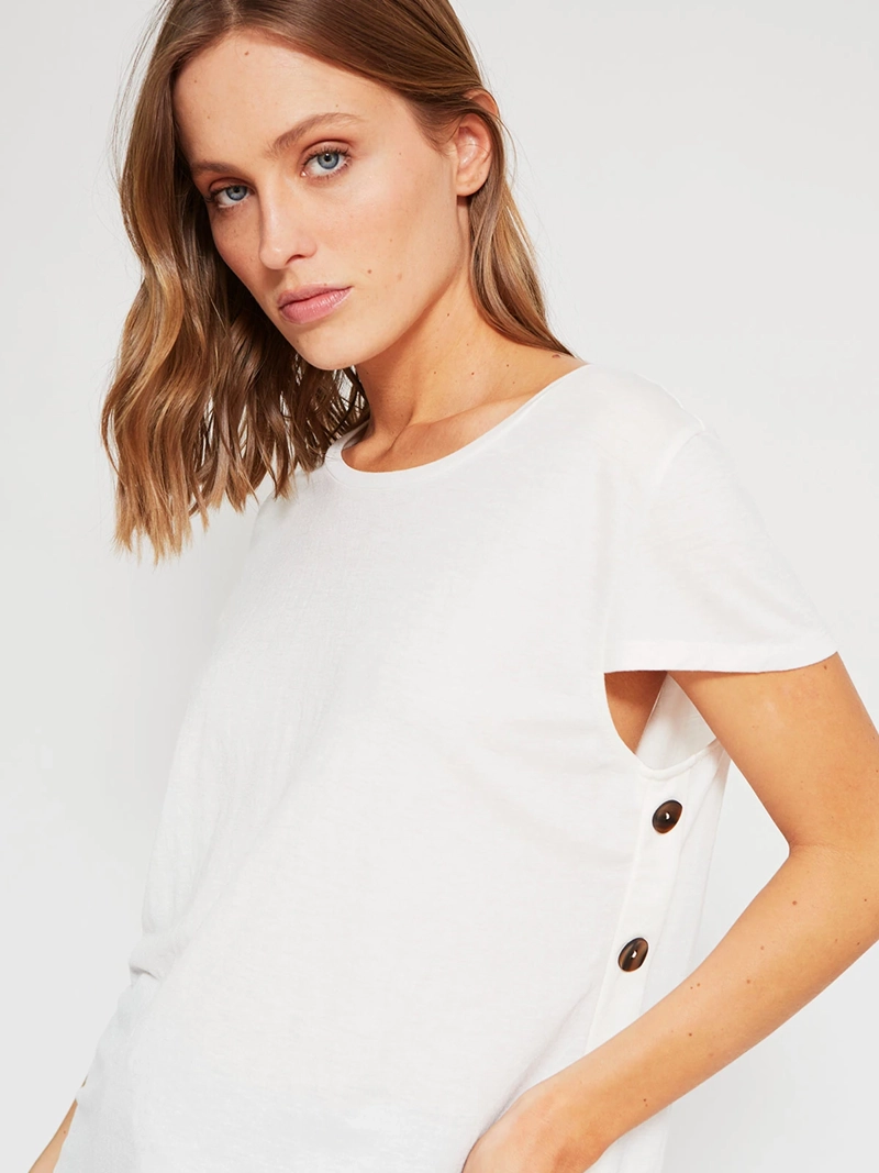 POLERA MUJER REGATTA CUELLO REDONDO MANGA CORTA BOTONES - 3