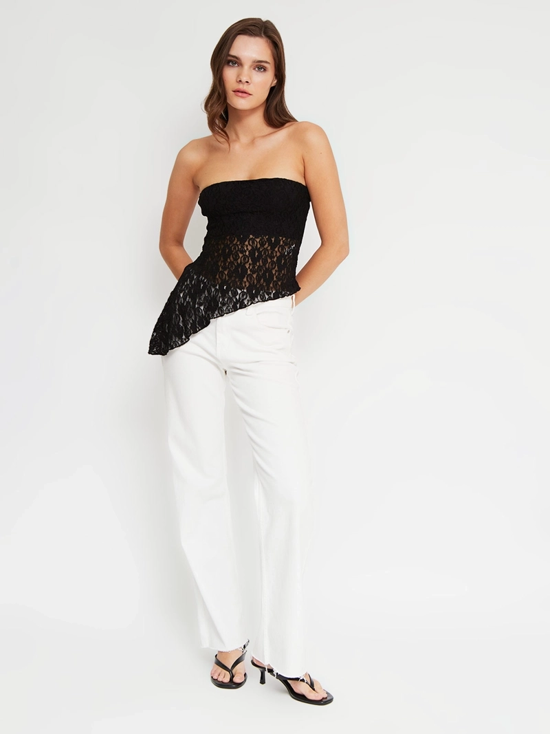 POLERA MUJER INDEX STRAPLESS ENCAJE - 4
