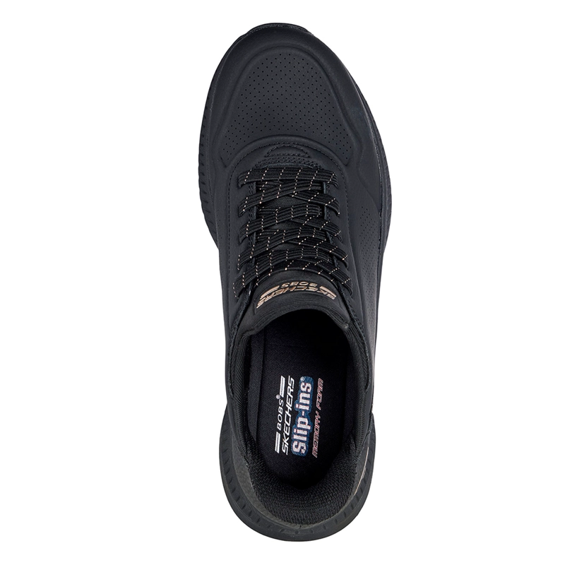 ZAPATILLAS MUJER SKECHERS CASUALES NEGRO SLIP-INS BOBS SQUAD 4 - 4