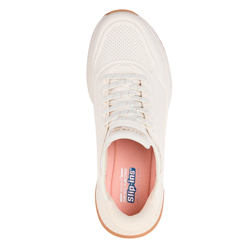 ZAPATILLAS MUJER SKECHERS CASUALES BLANCO SLIP-INS BOBS SQUAD 4 - 4