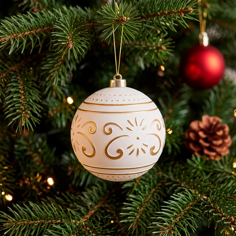 ADORNO NAVIDEÑO RIPLEY HOME ESFERA VINTAGE GOLD - 1
