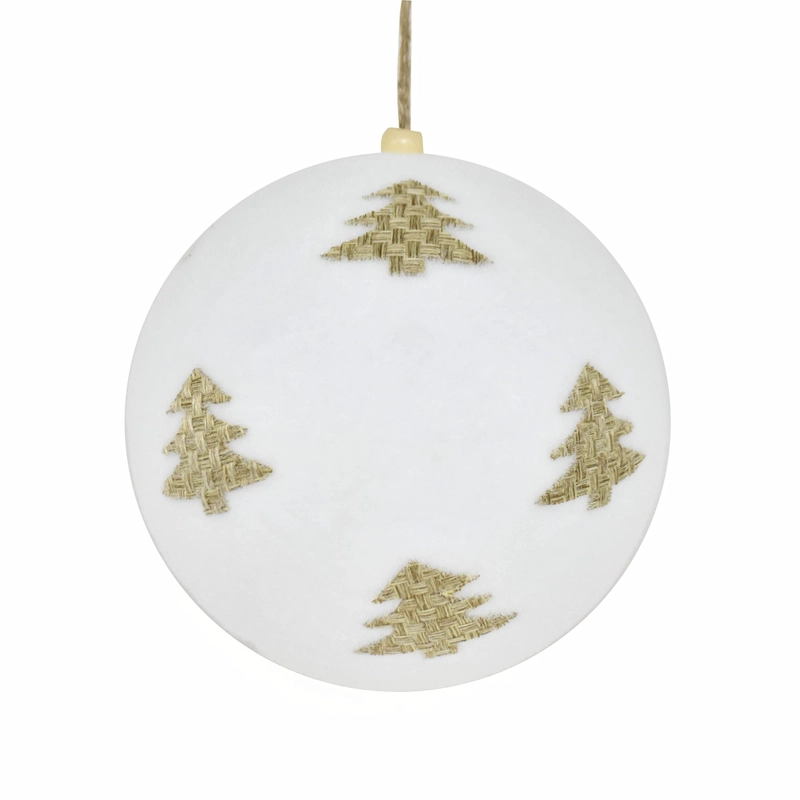 ADORNO NAVIDEÑO RIPLEY HOME NORDIC XMAS ESFERA PINOS BLANCO - 2