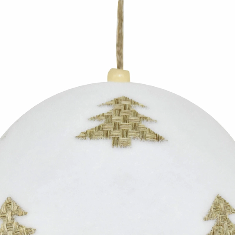 ADORNO NAVIDEÑO RIPLEY HOME NORDIC XMAS ESFERA PINOS BLANCO - 3