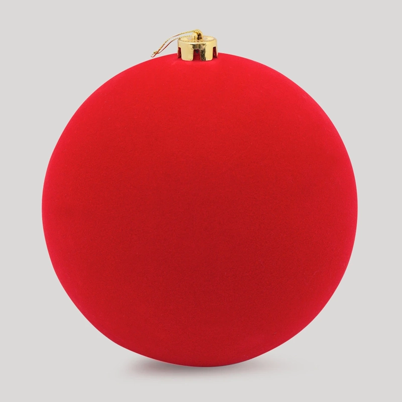 ADORNO NAVIDEÑO RIPLEY HOME TRADITIONAL XMAS ESFERA VELVET 20 CM ROJO - 2