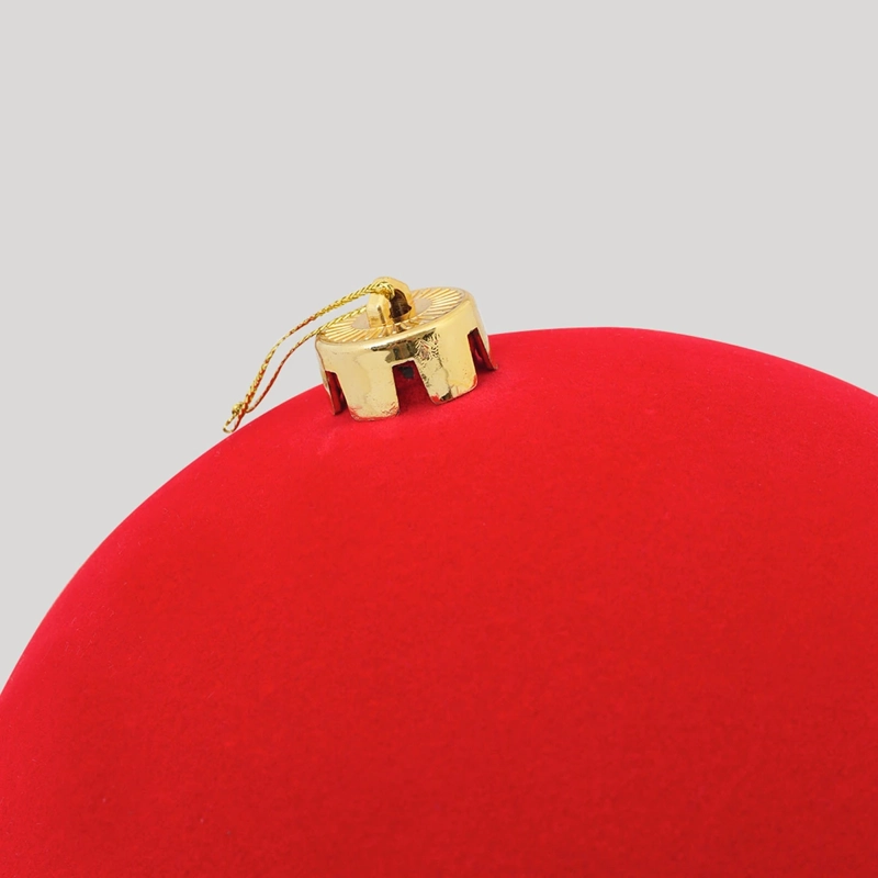 ADORNO NAVIDEÑO RIPLEY HOME TRADITIONAL XMAS ESFERA VELVET 20 CM ROJO - 3