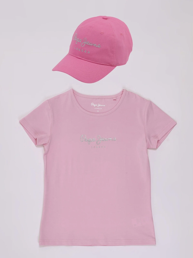 PACK NIÑA PEPE JEANS POLERA MANGA CORTA Y JOCKEY