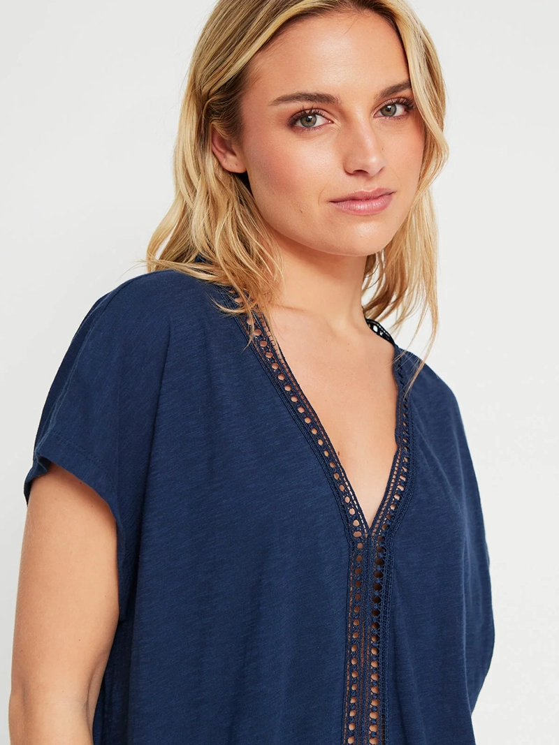 POLERA MUJER PEPE JEANS ALGODÓN CUELLO EN V - 3